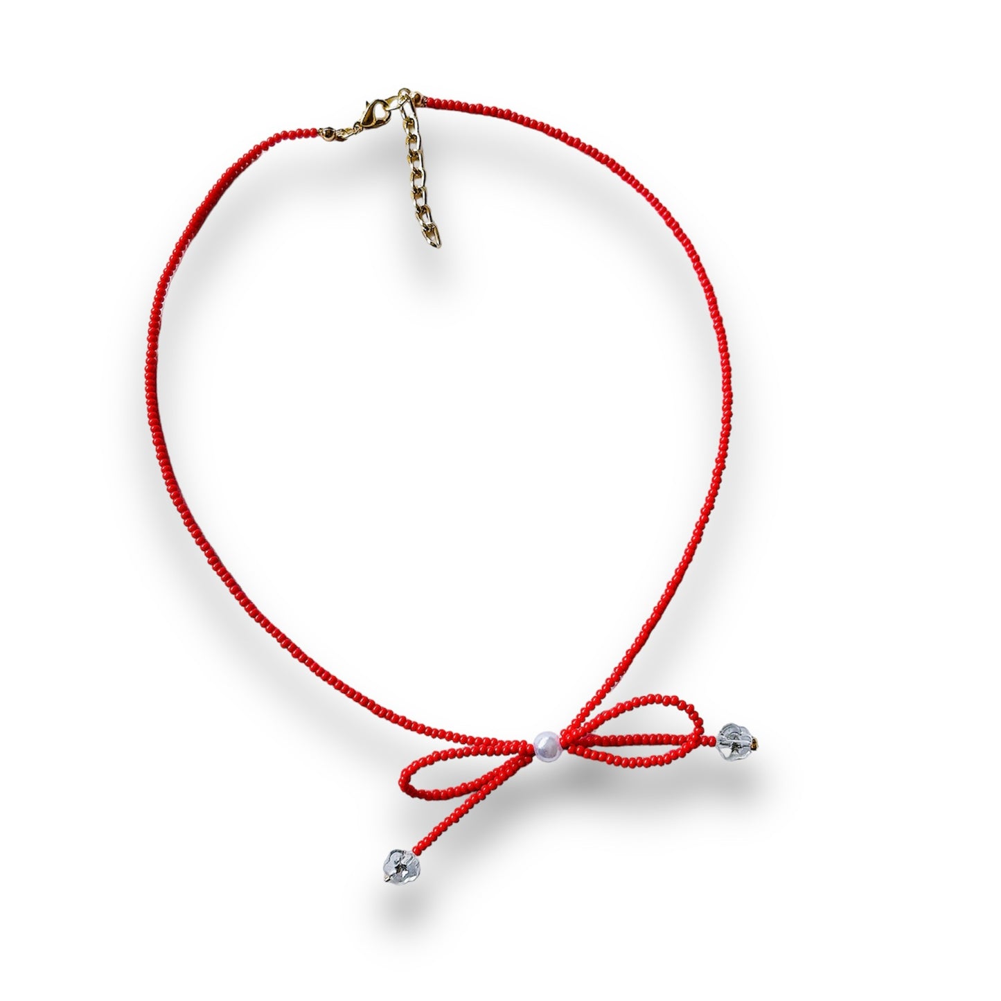 Red coquette Bow Necklace
