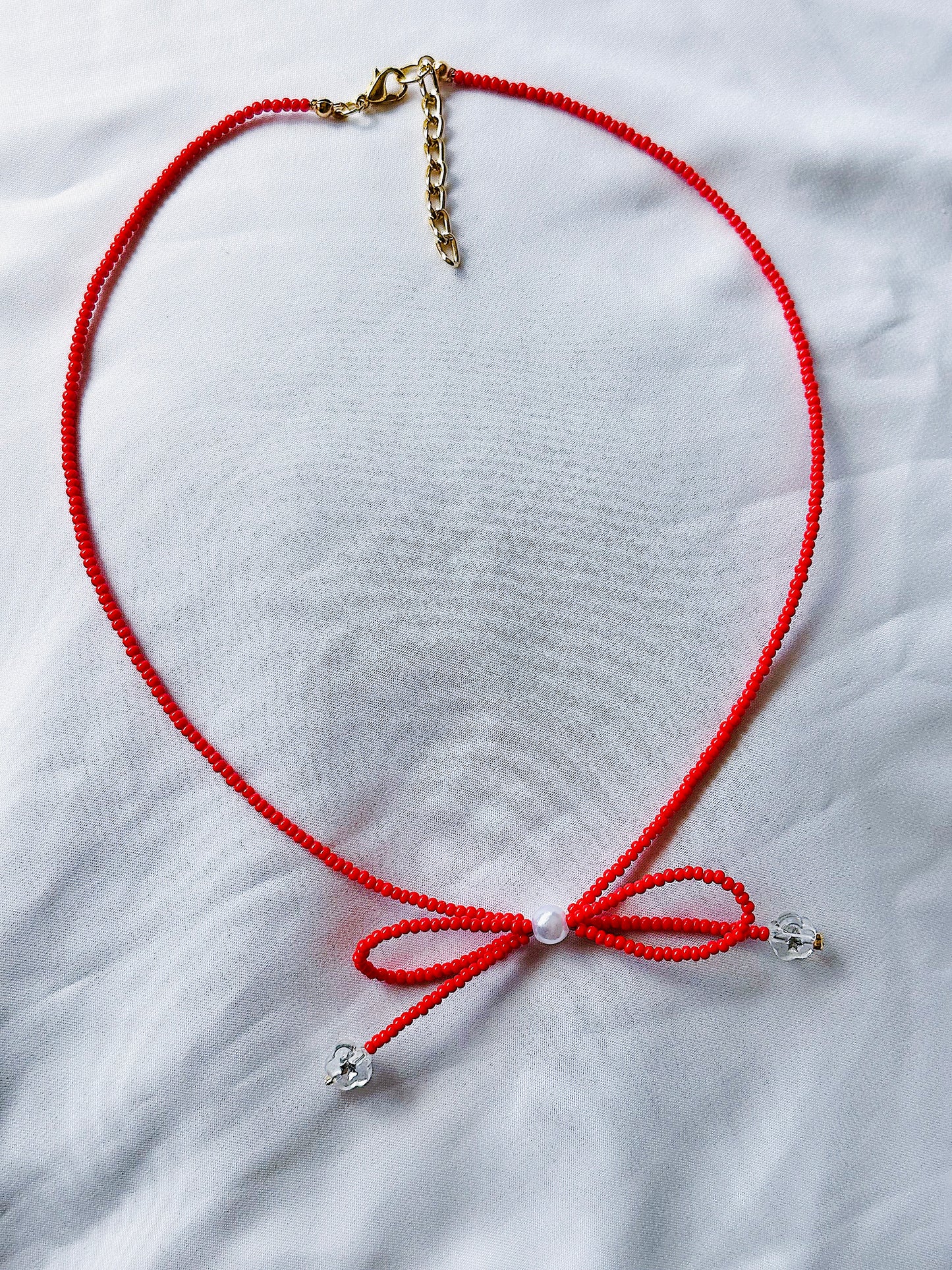 Red coquette Bow Necklace