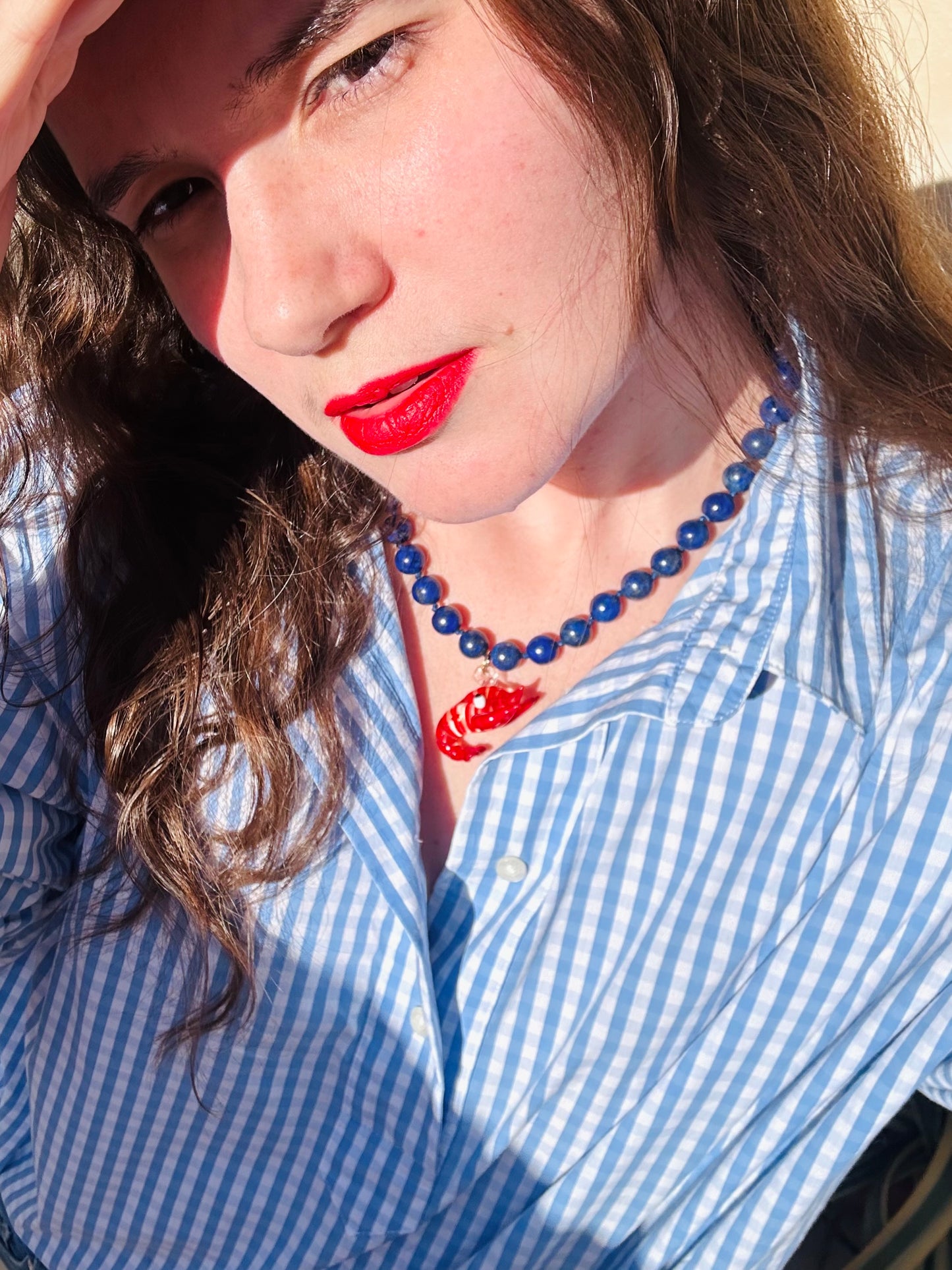 Lobster Glass Necklace
