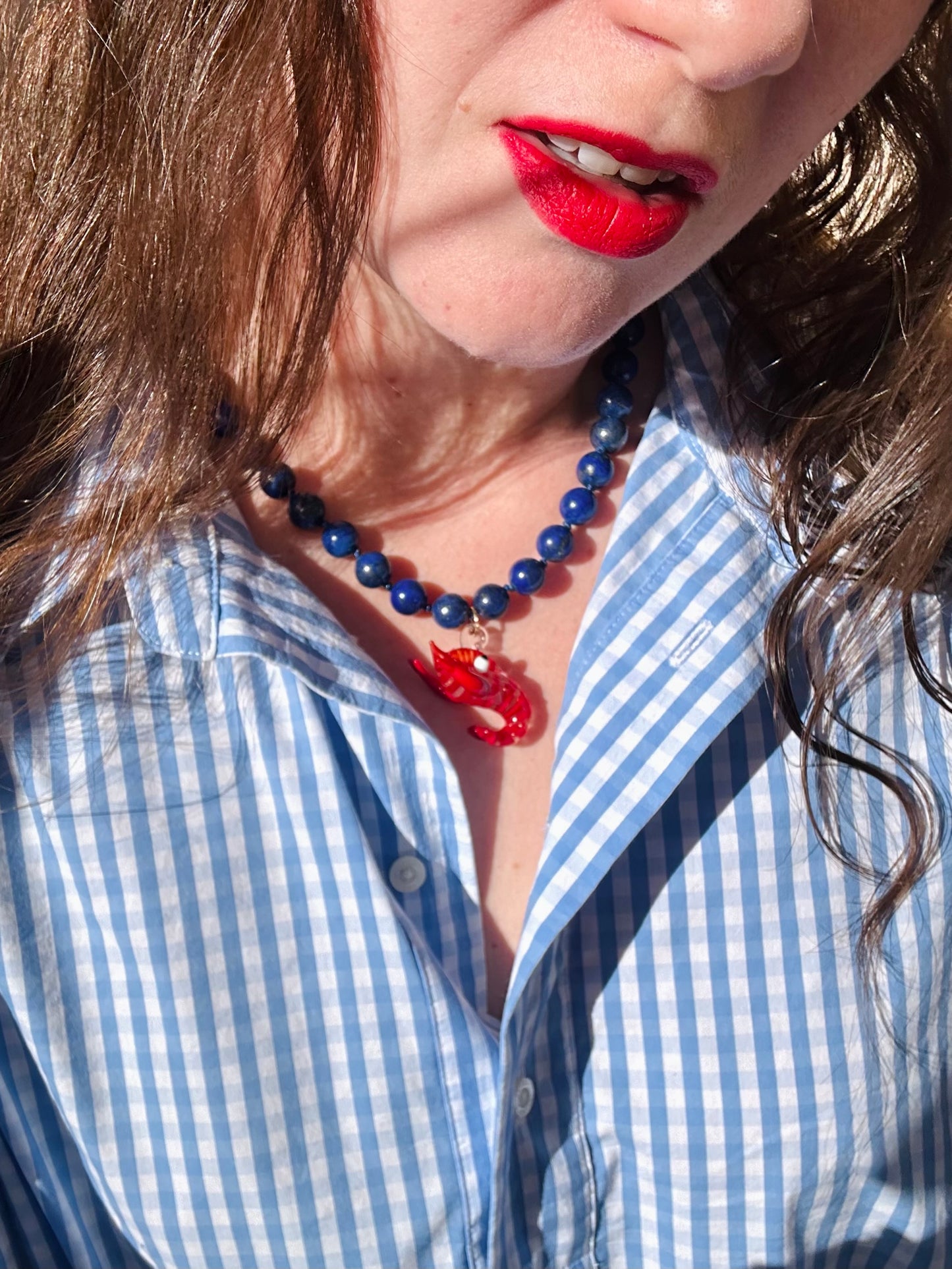 Lobster Glass Necklace