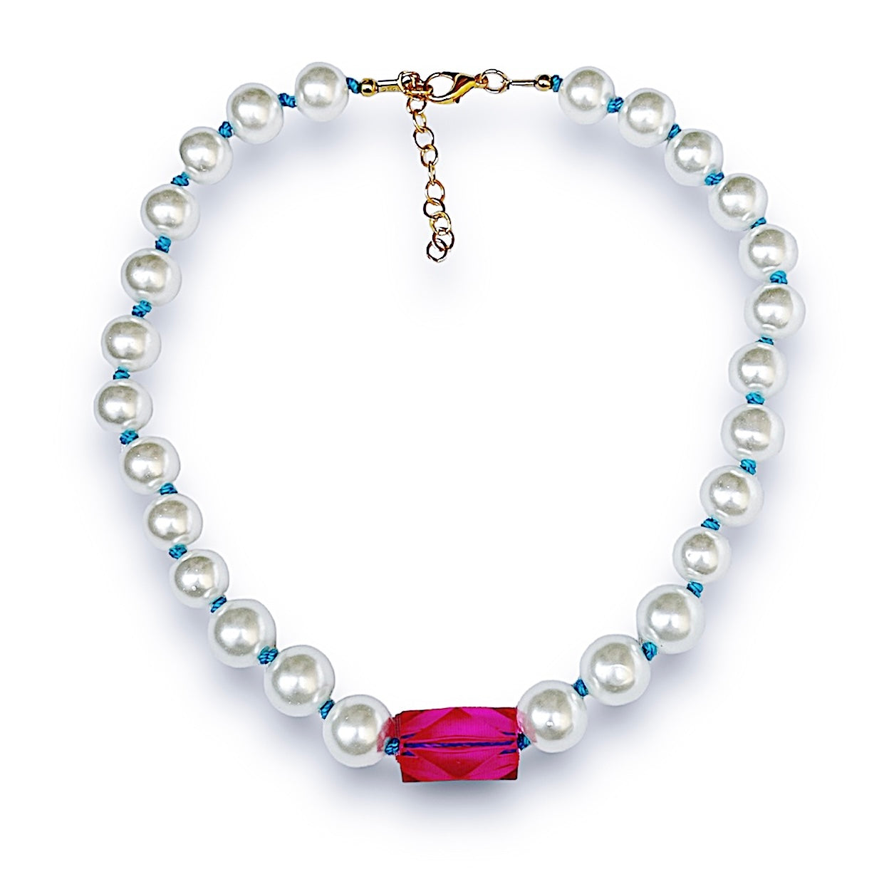Believe it or KNOT Necklace ~ Blue Pink Diamond