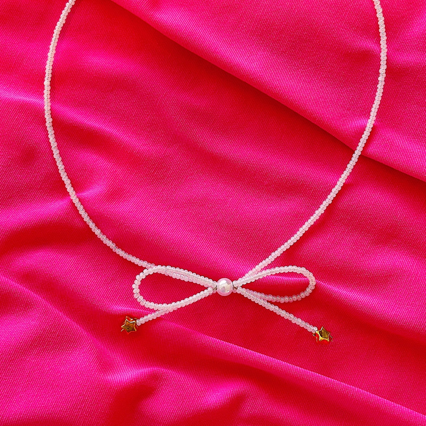 White Coquette Bow Necklace