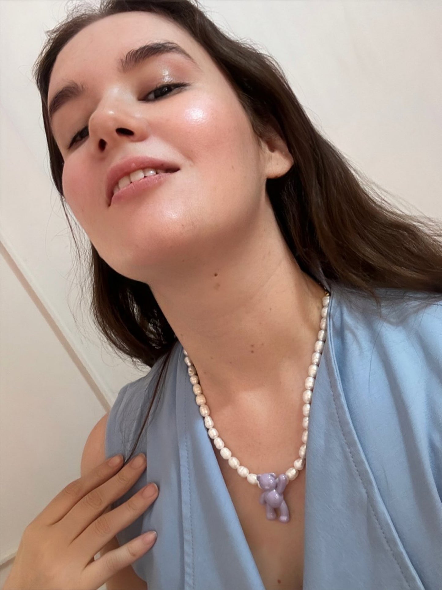 Gurl Bear Pearl Necklace