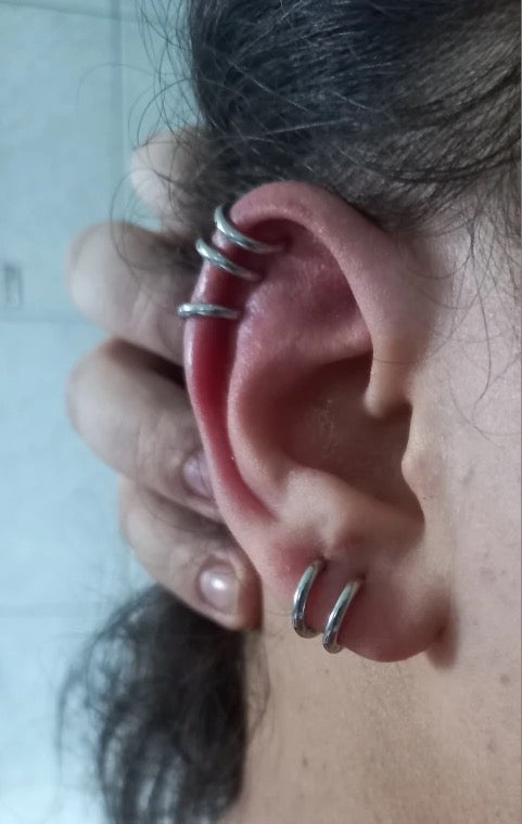Camelia Silver Hoops Earrings