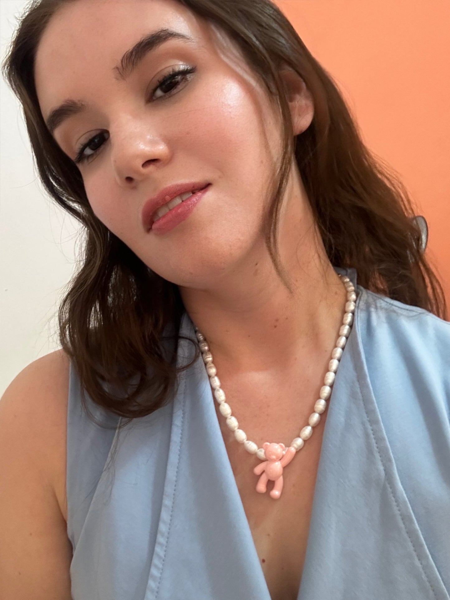 Gurl Bear Pearl Necklace