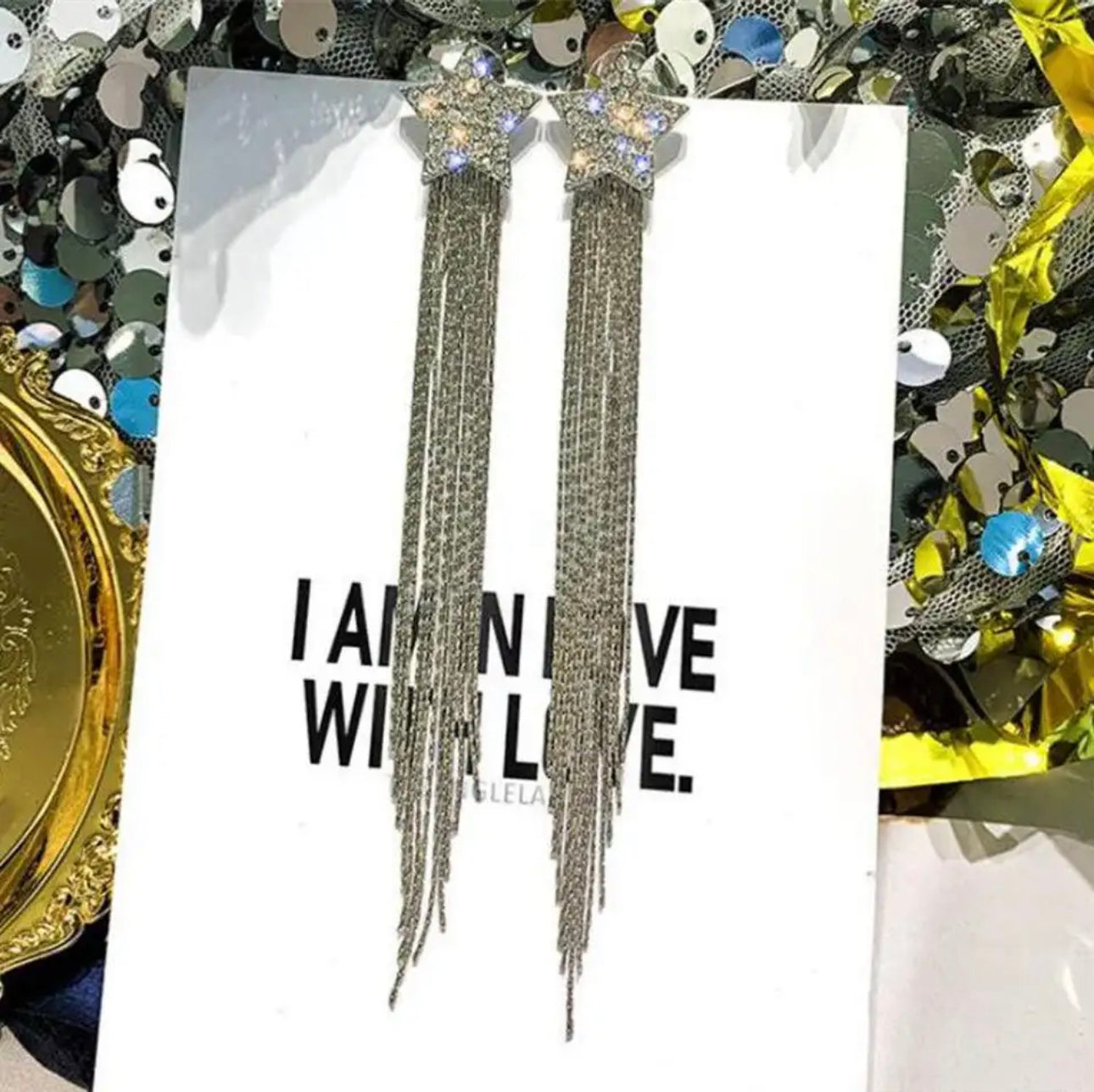 Long Star Earrings