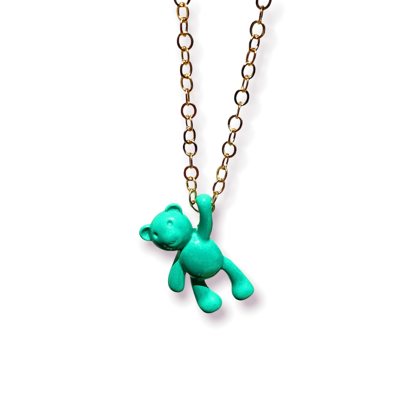 Mint Green Bear Necklace