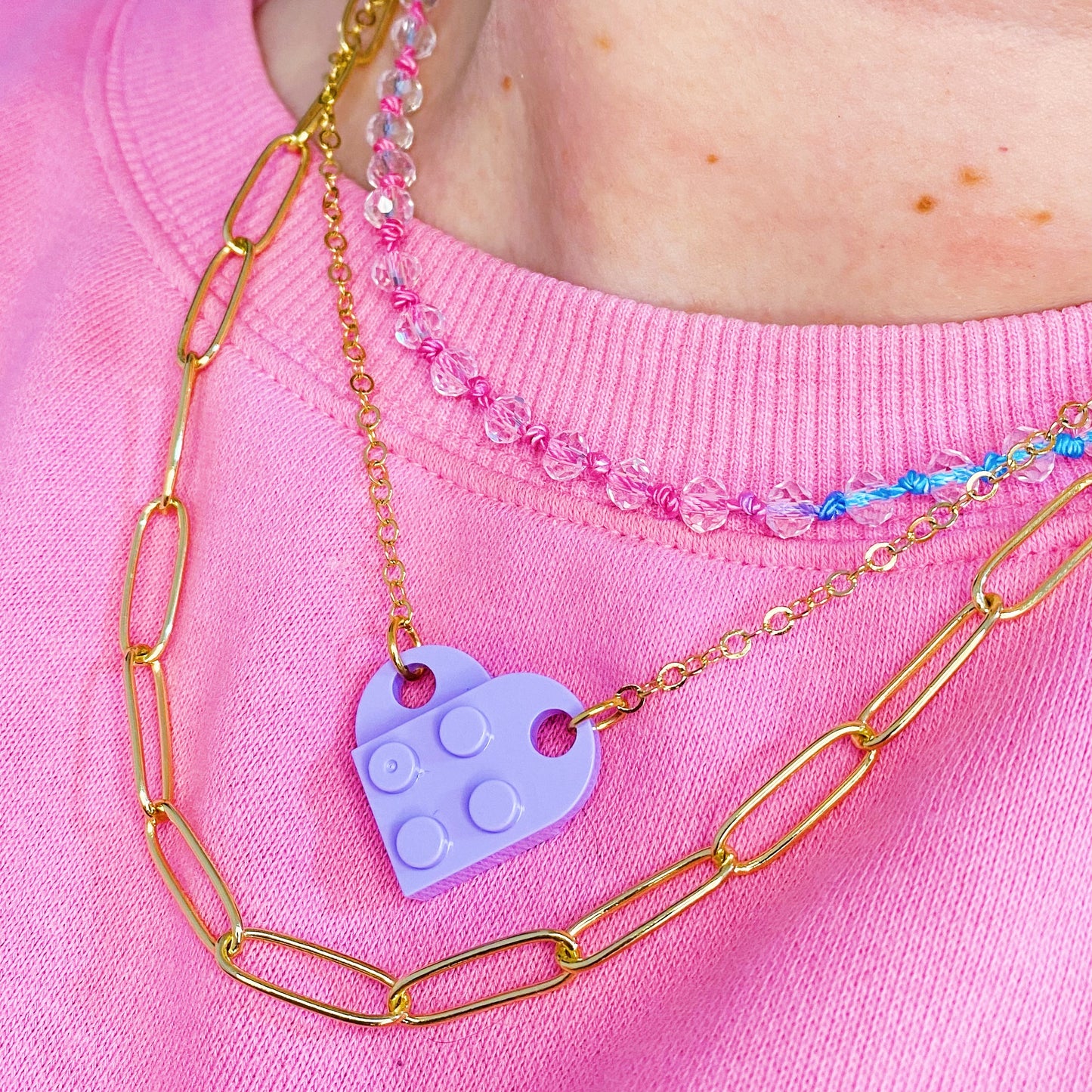 Lila Lego Heart Necklace - ROCKmint