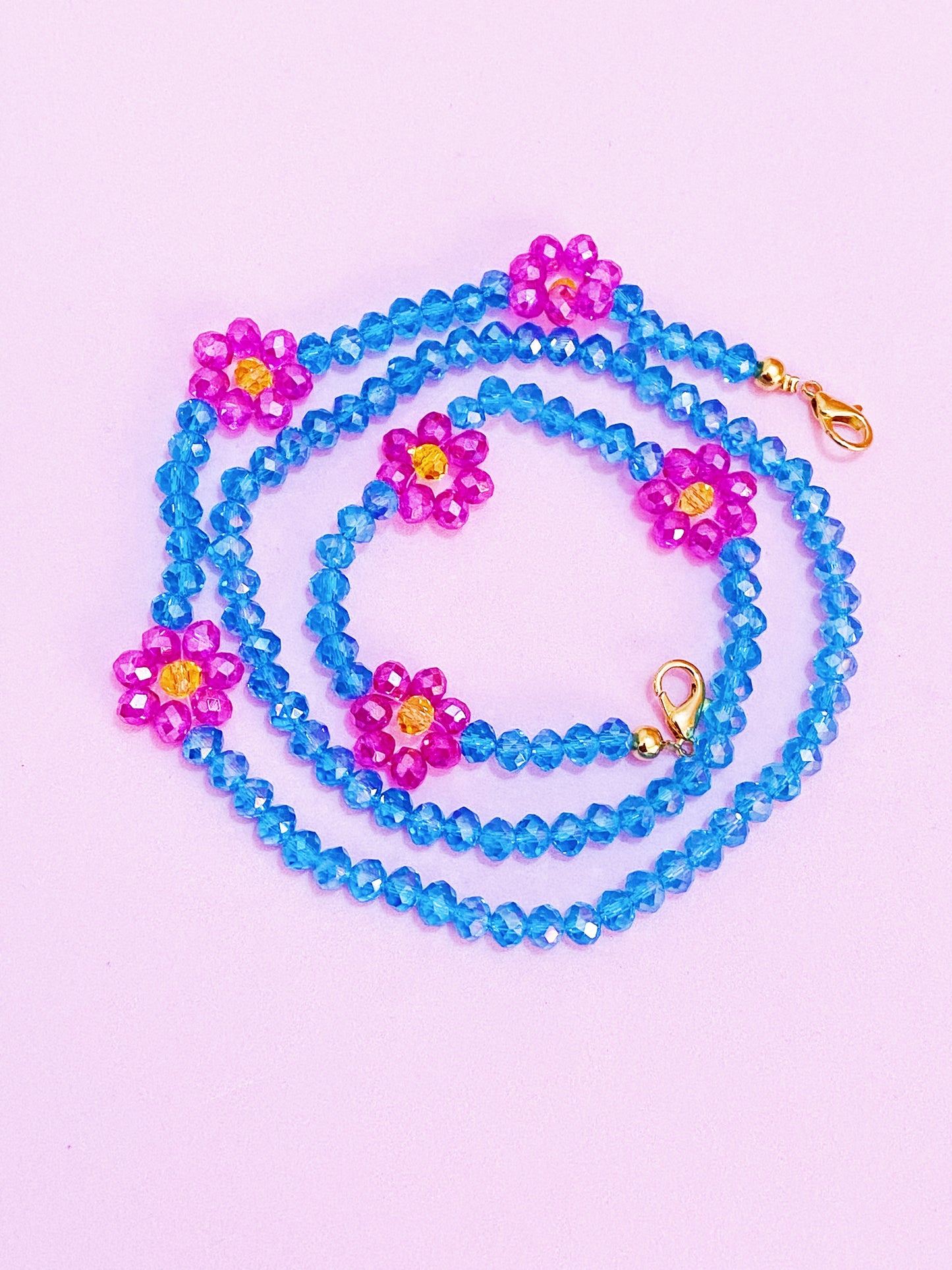 Pink Flowers Cadena para Lentes y Cubrebocas - ROCKmint