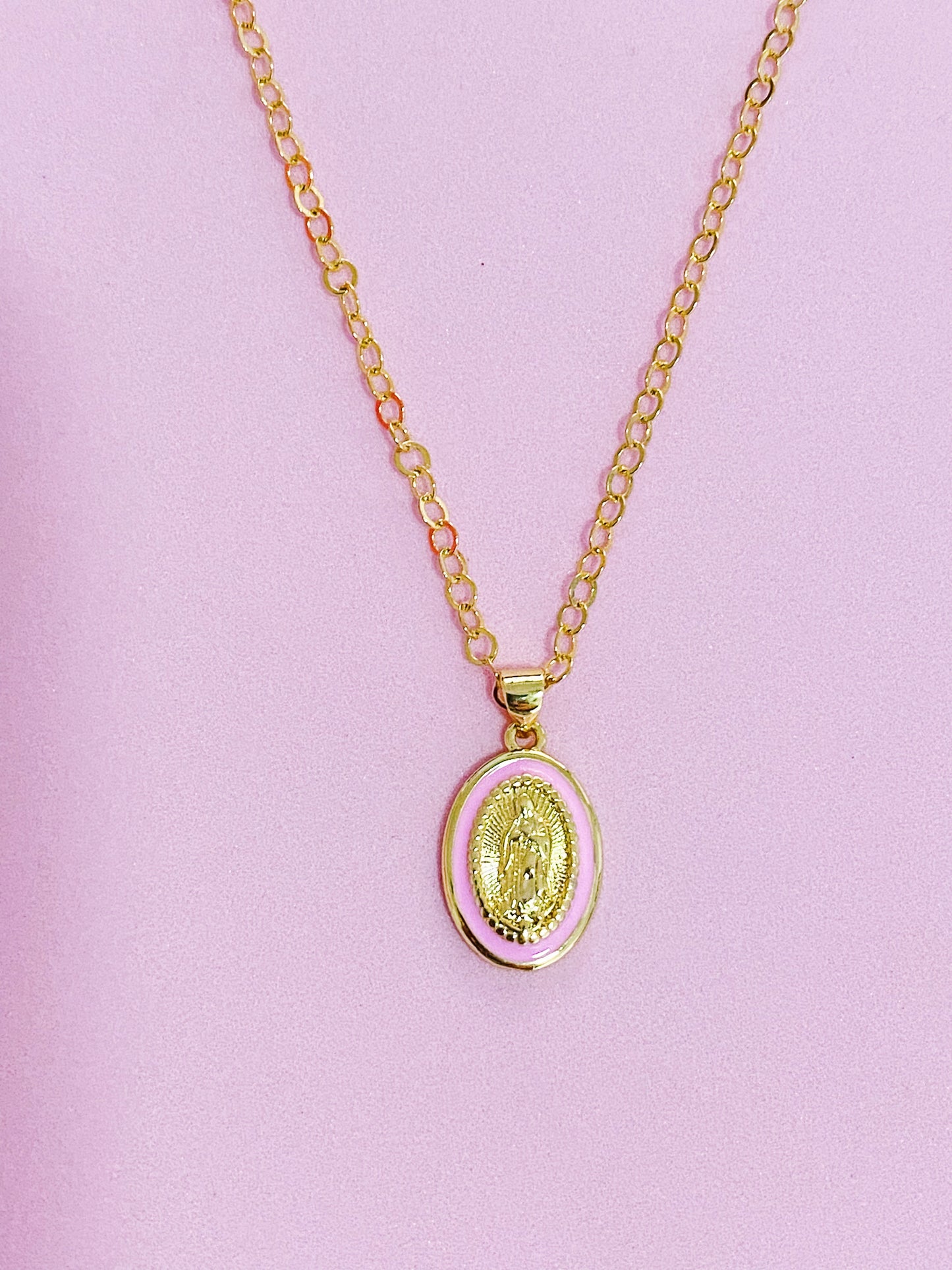 Pink Virgencita Necklace - ROCKmint