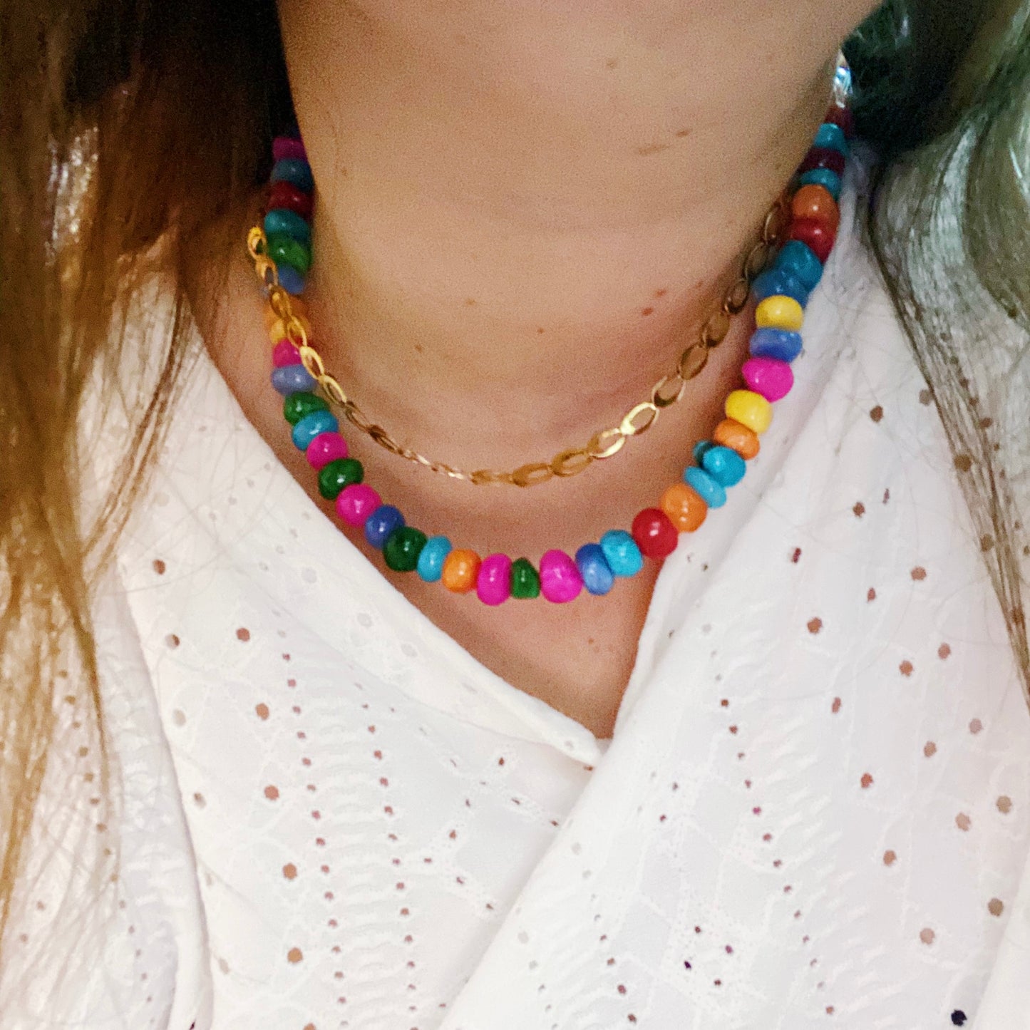 Rainbow Nugget Necklace