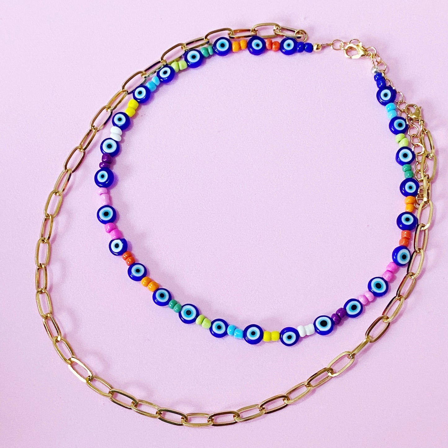 Rainbow Evil Eye Necklace - ROCKmint