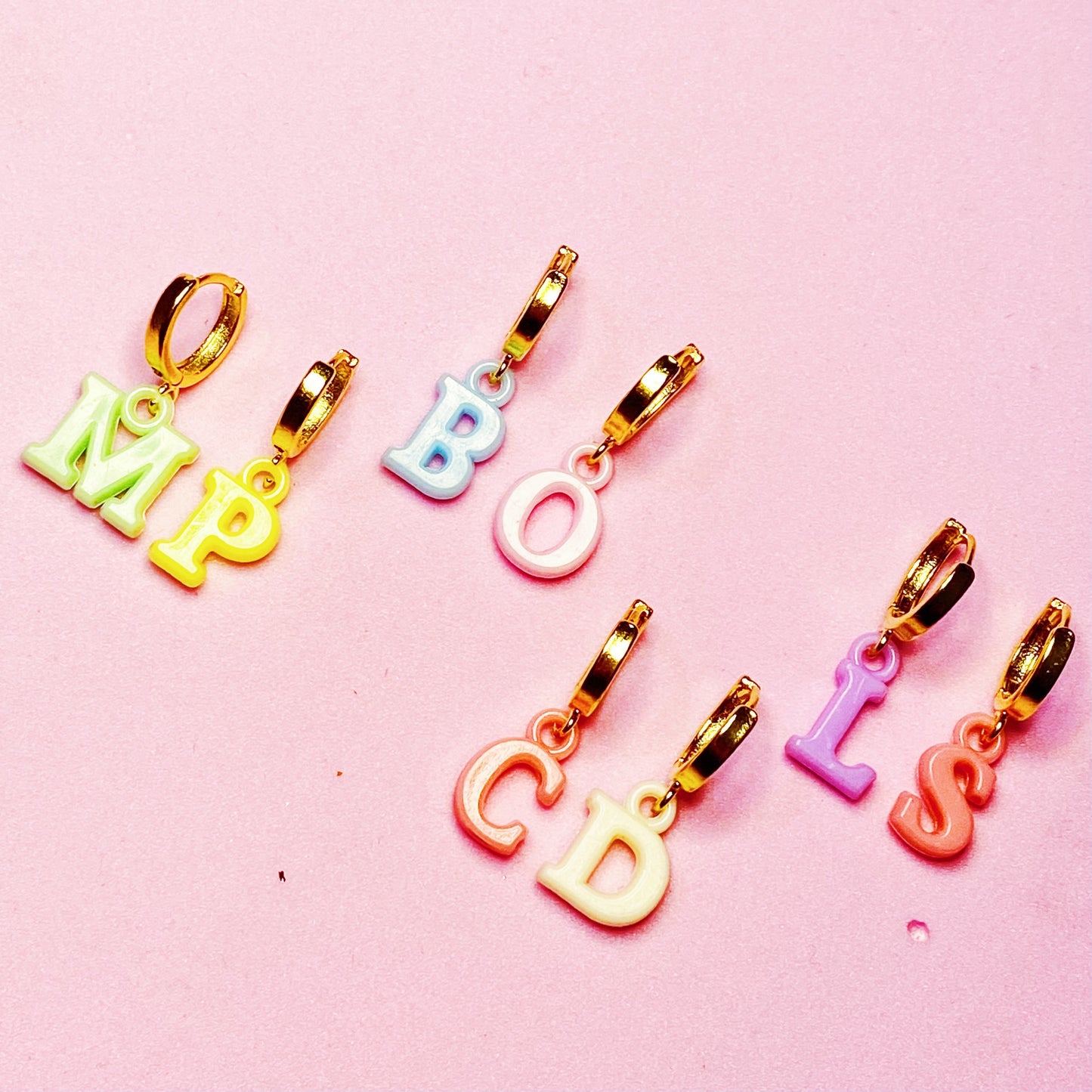 Color Custom Letter Huggies - ROCKmint