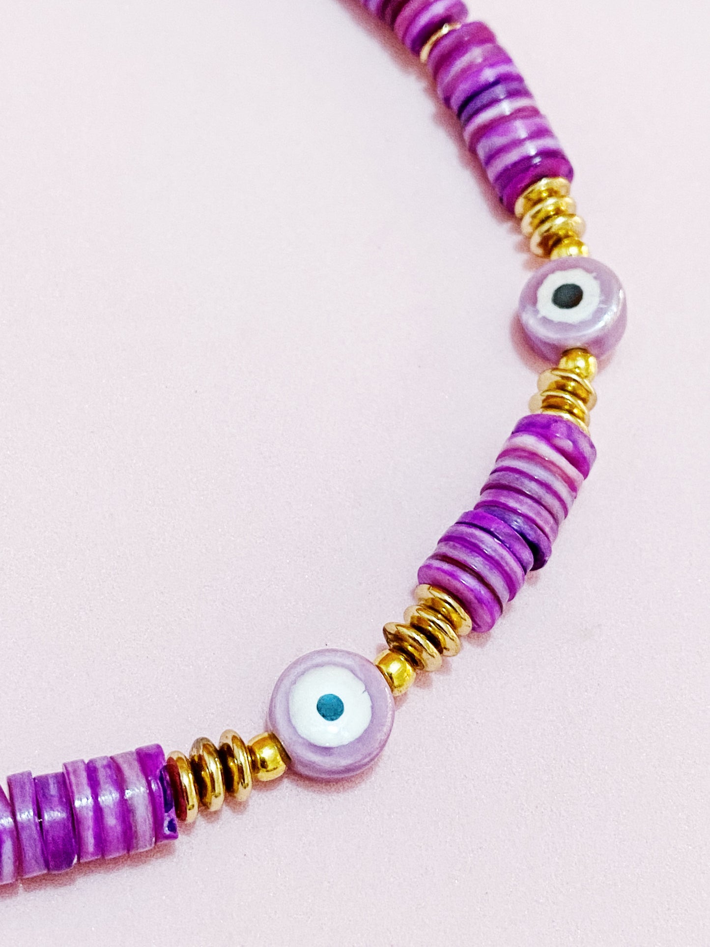 Evileye Purple Pearl Necklace