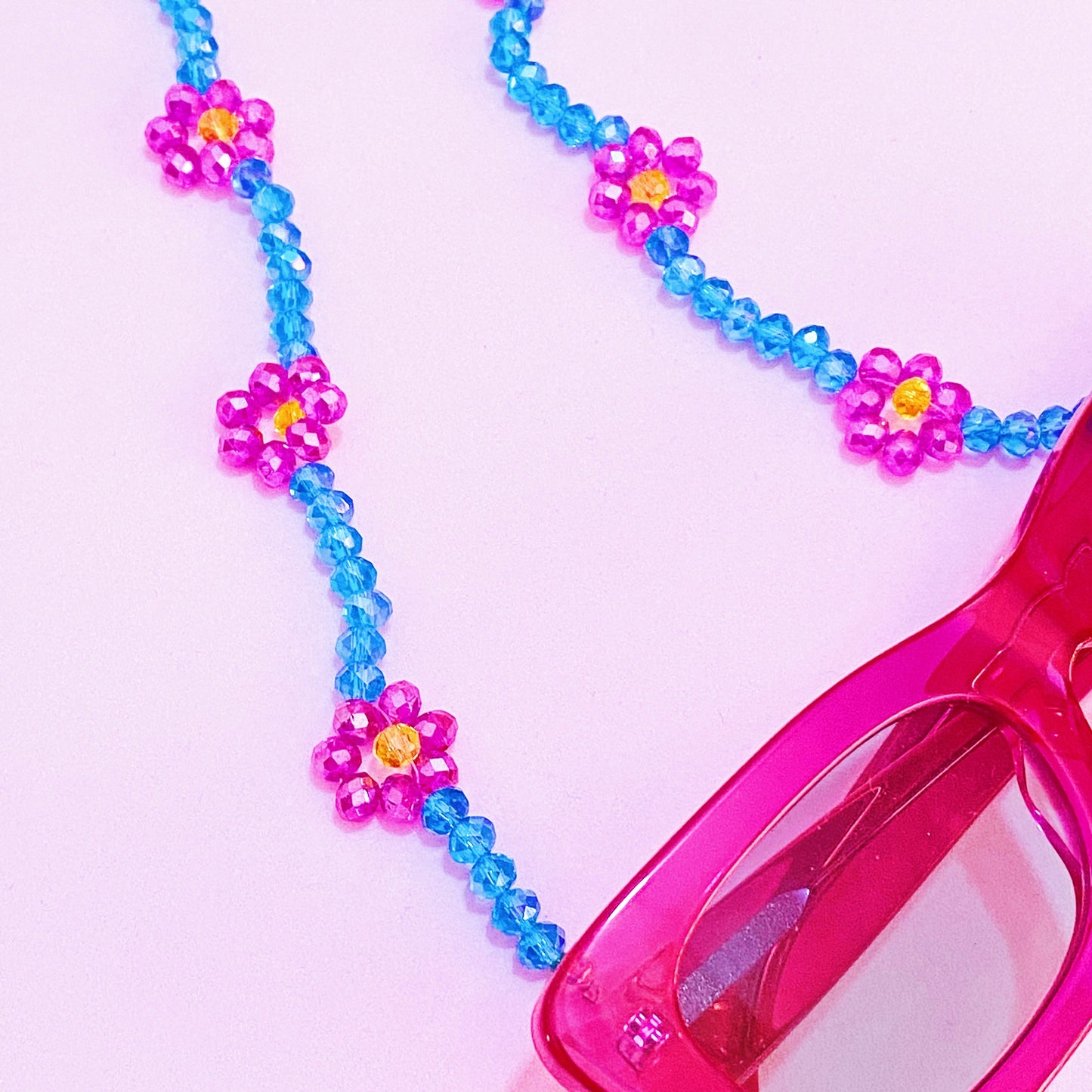 Pink Flowers Cadena para Lentes y Cubrebocas - ROCKmint