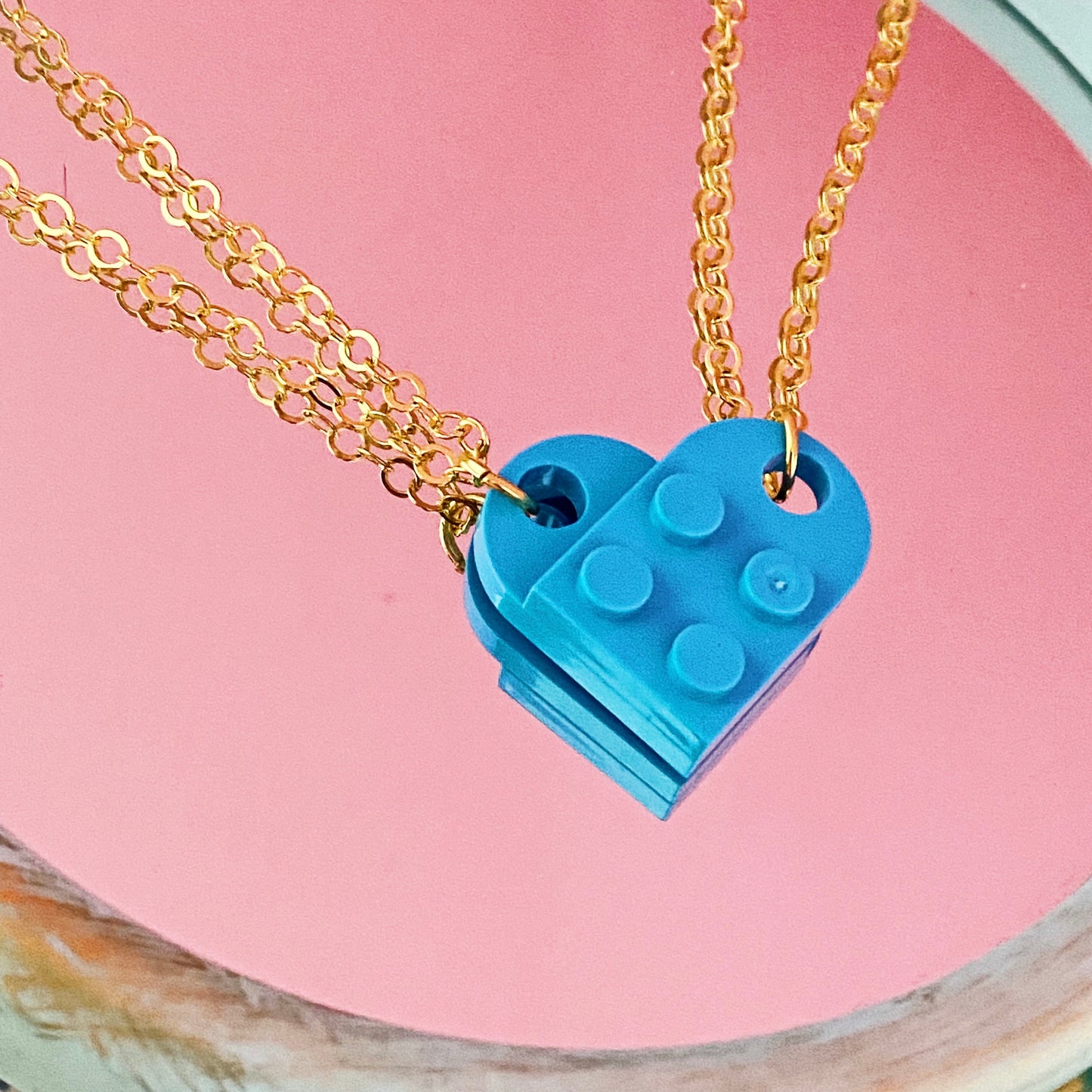 Best Friends Blue Lego Necklaces - ROCKmint