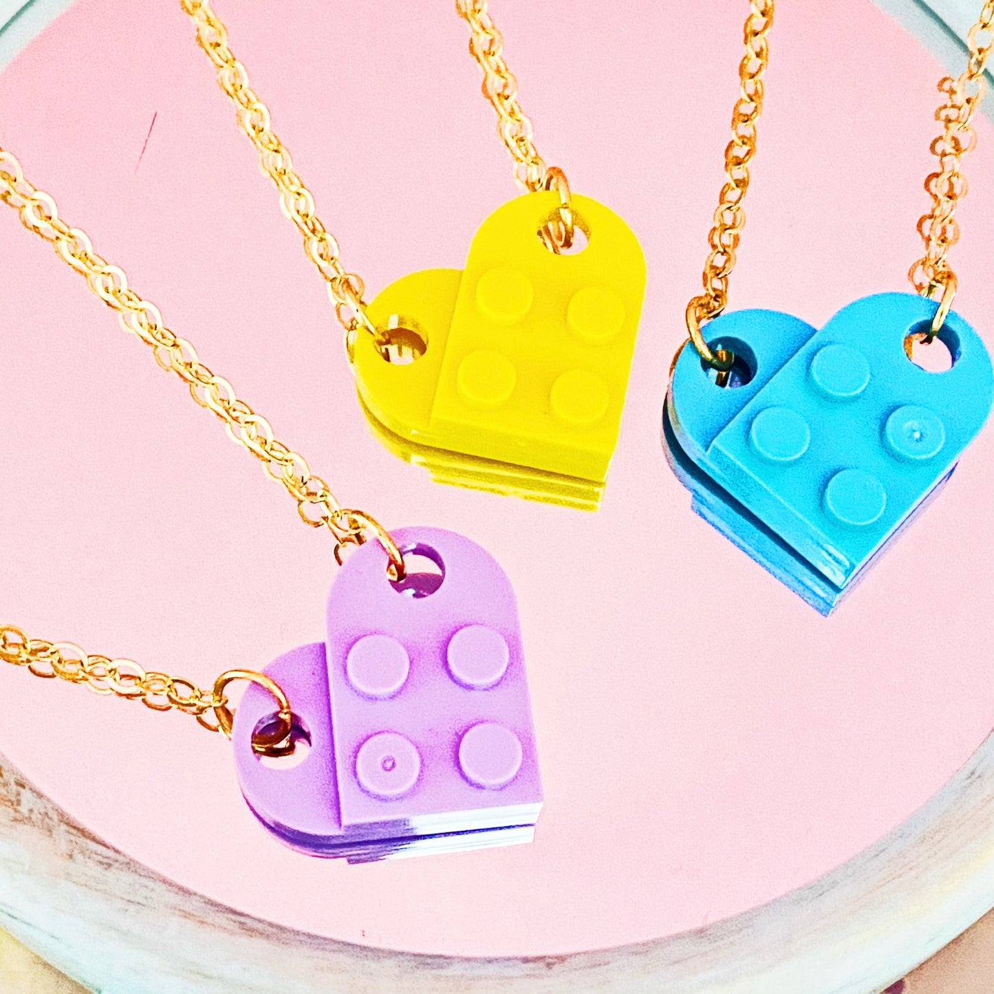 Blue Lego Heart Necklace - ROCKmint
