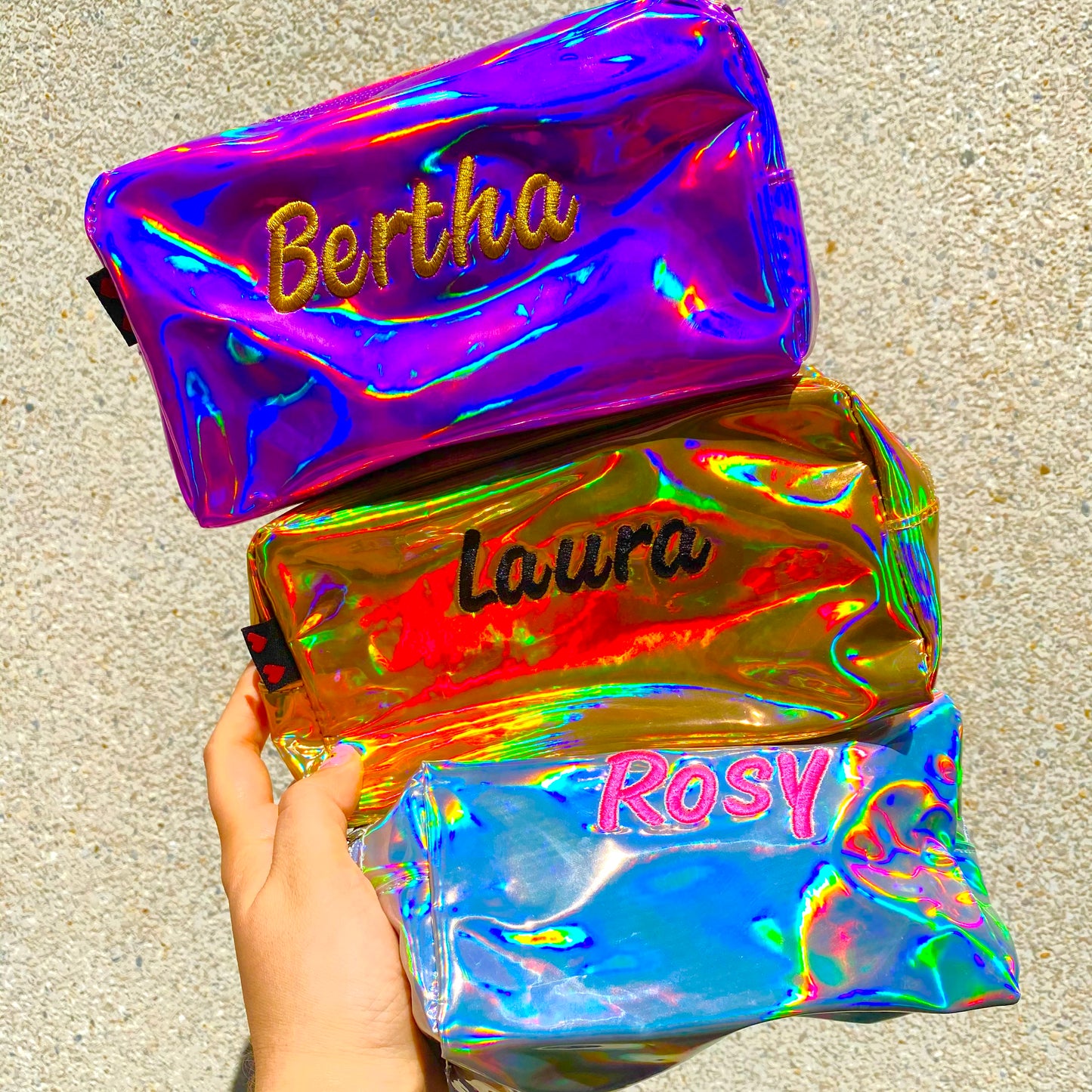 Custom Silver Makeup Bag - ROCKmint