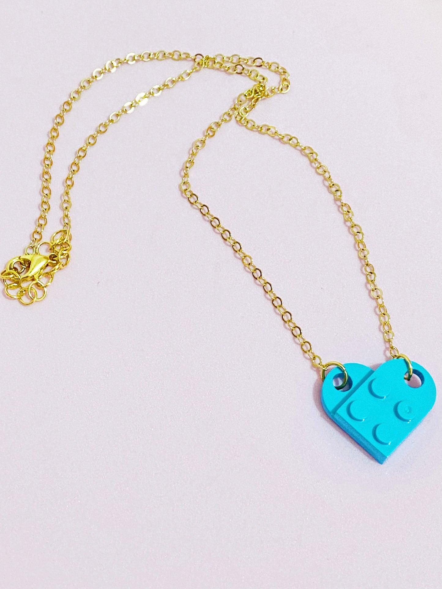 Blue Lego Heart Necklace - ROCKmint