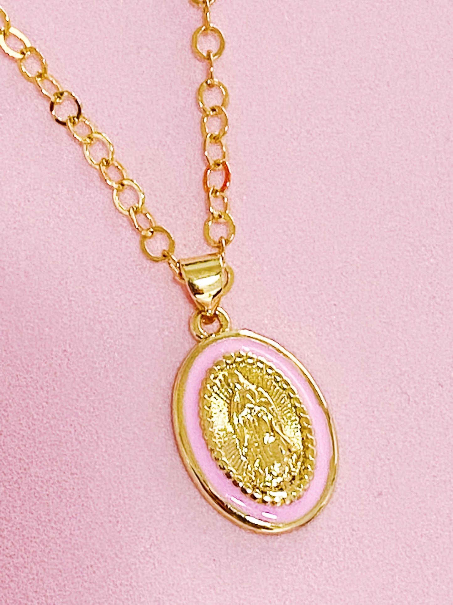 Pink Virgencita Necklace - ROCKmint