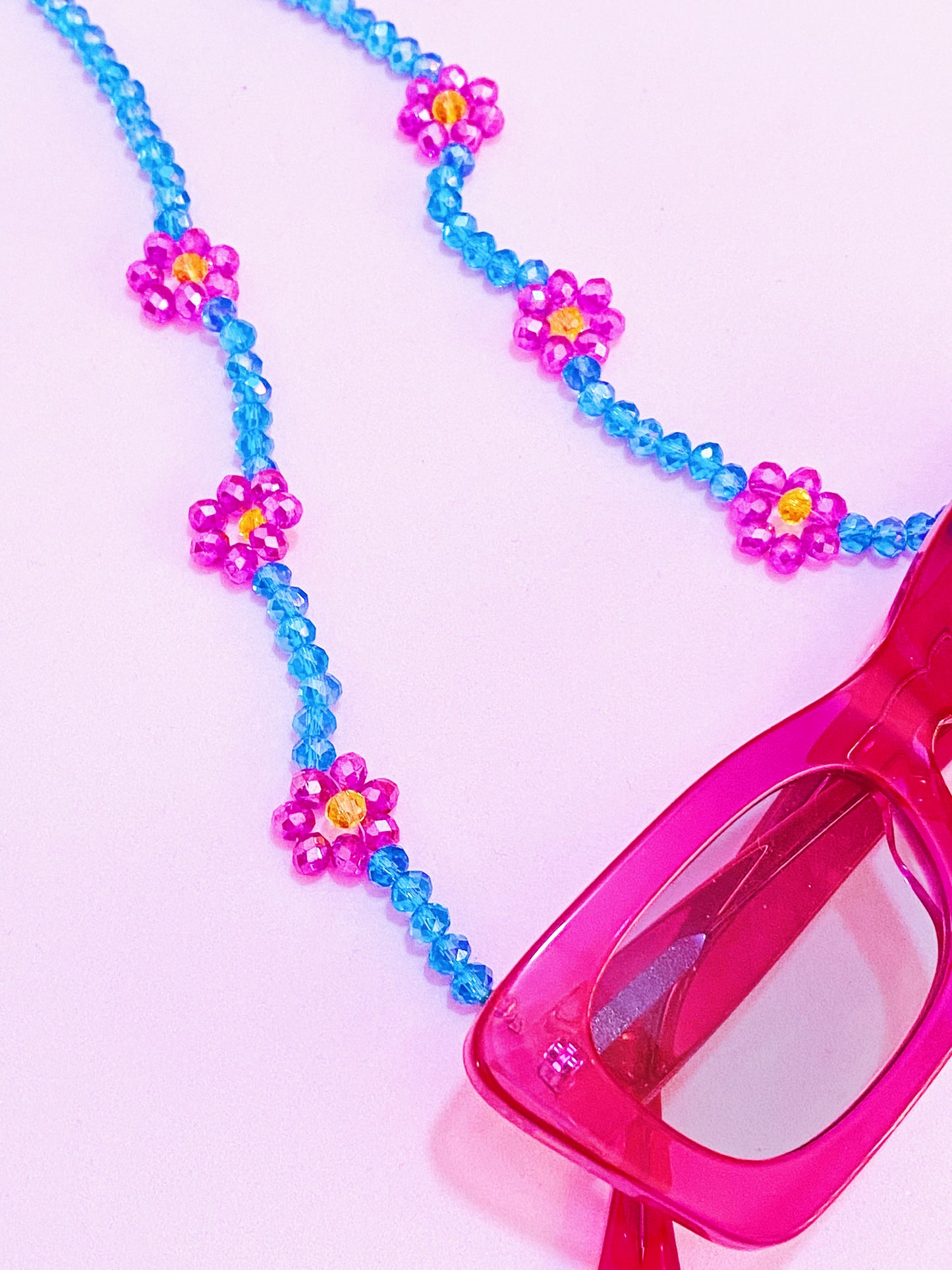 Pink Flowers Cadena para Lentes y Cubrebocas - ROCKmint