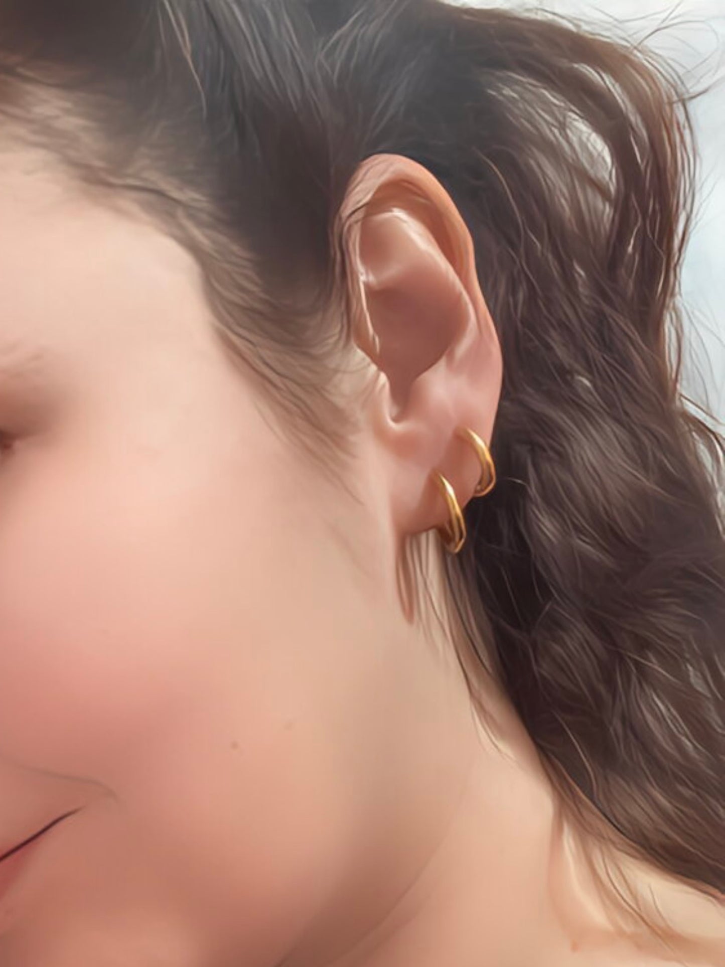 Camelia Hoops Arracadas
