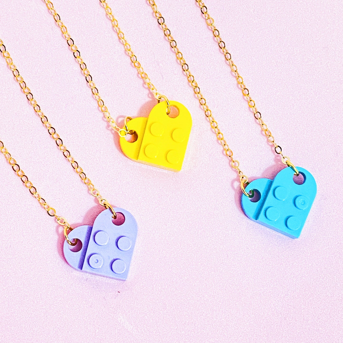Blue Lego Heart Necklace - ROCKmint