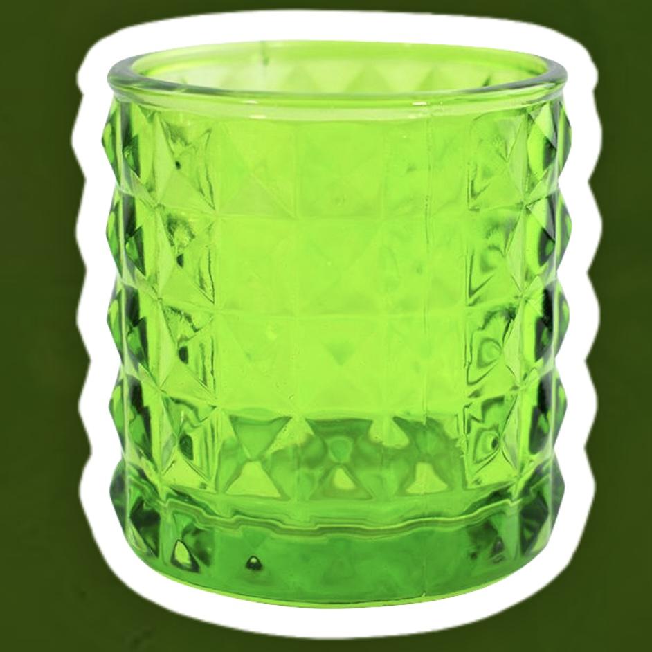 Portavela verde de vidrio - ROCKmint