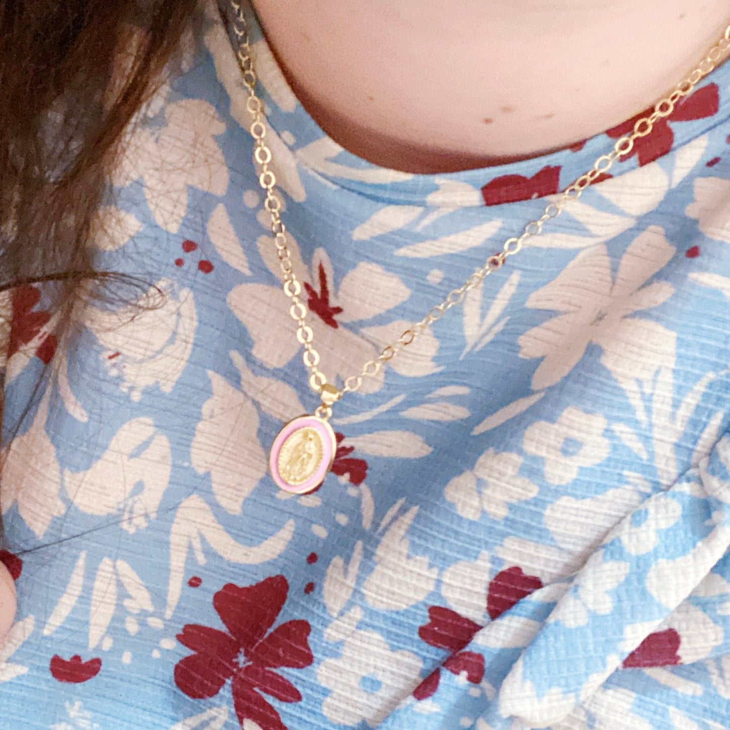 Pink Virgencita Necklace - ROCKmint