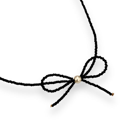 Black Coquette Bow Necklace