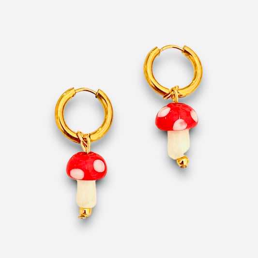 Red Mushroom Earrings