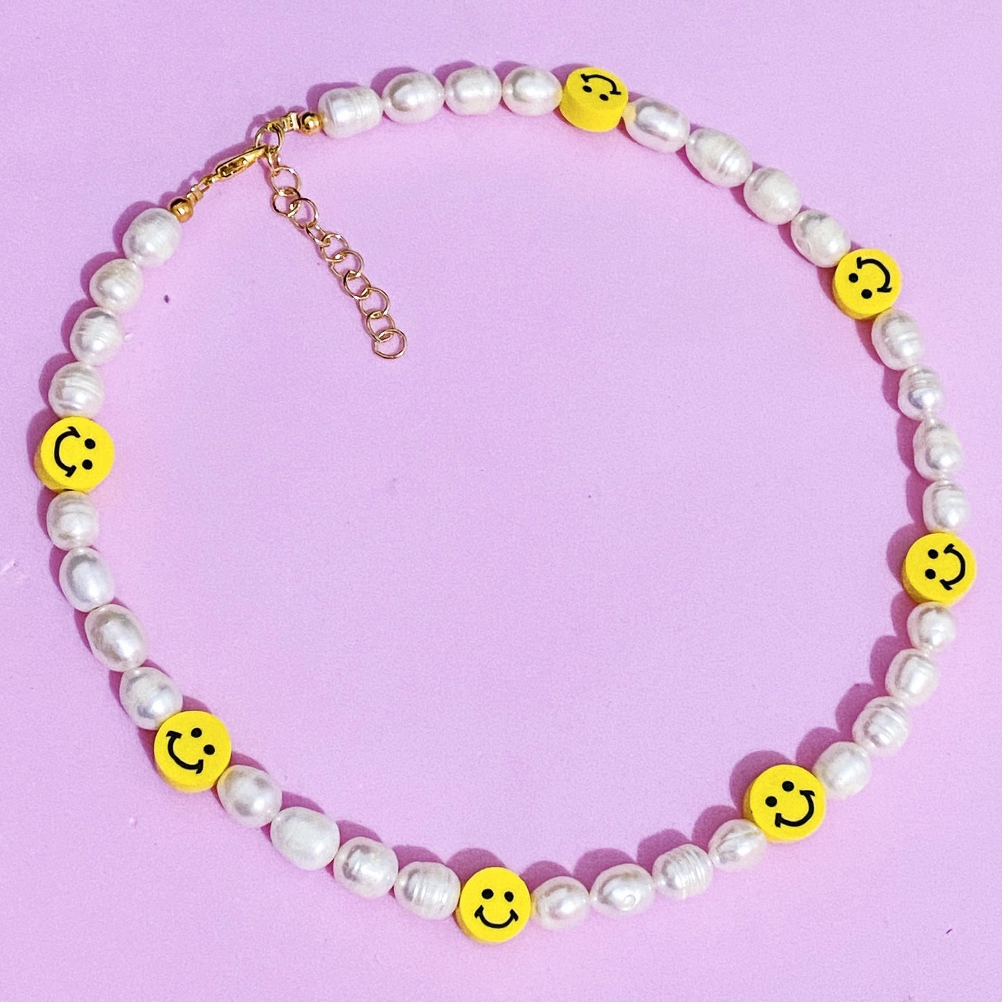 Yellow Smiley Freshpearl Necklace - ROCKmint