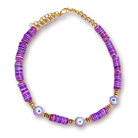Evileye Purple Pearl Necklace