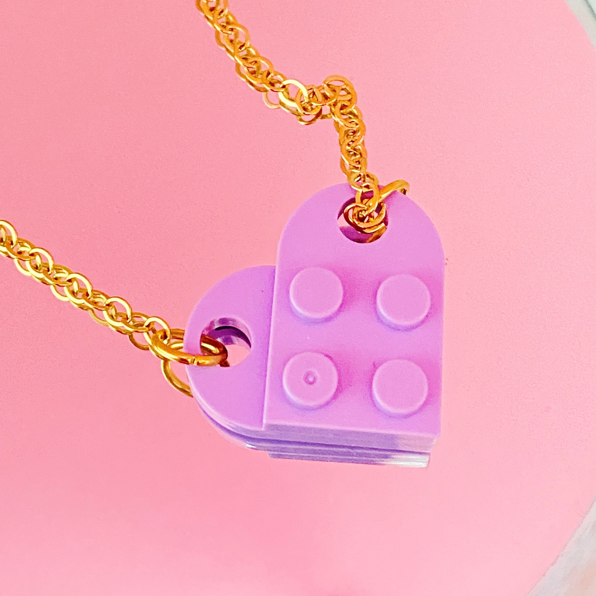 Lila Lego Heart Necklace - ROCKmint