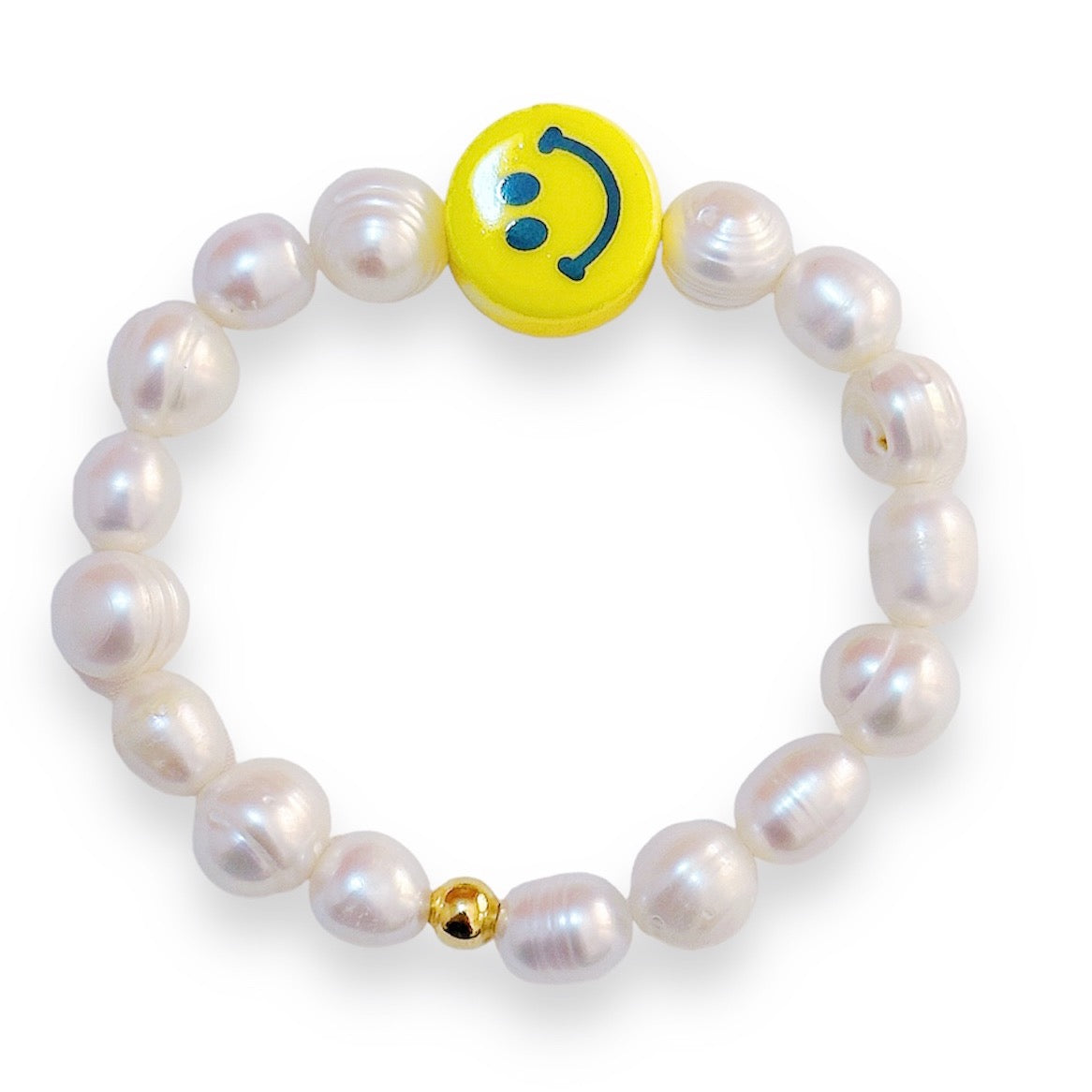 Big Smiley Pearl Bracelet