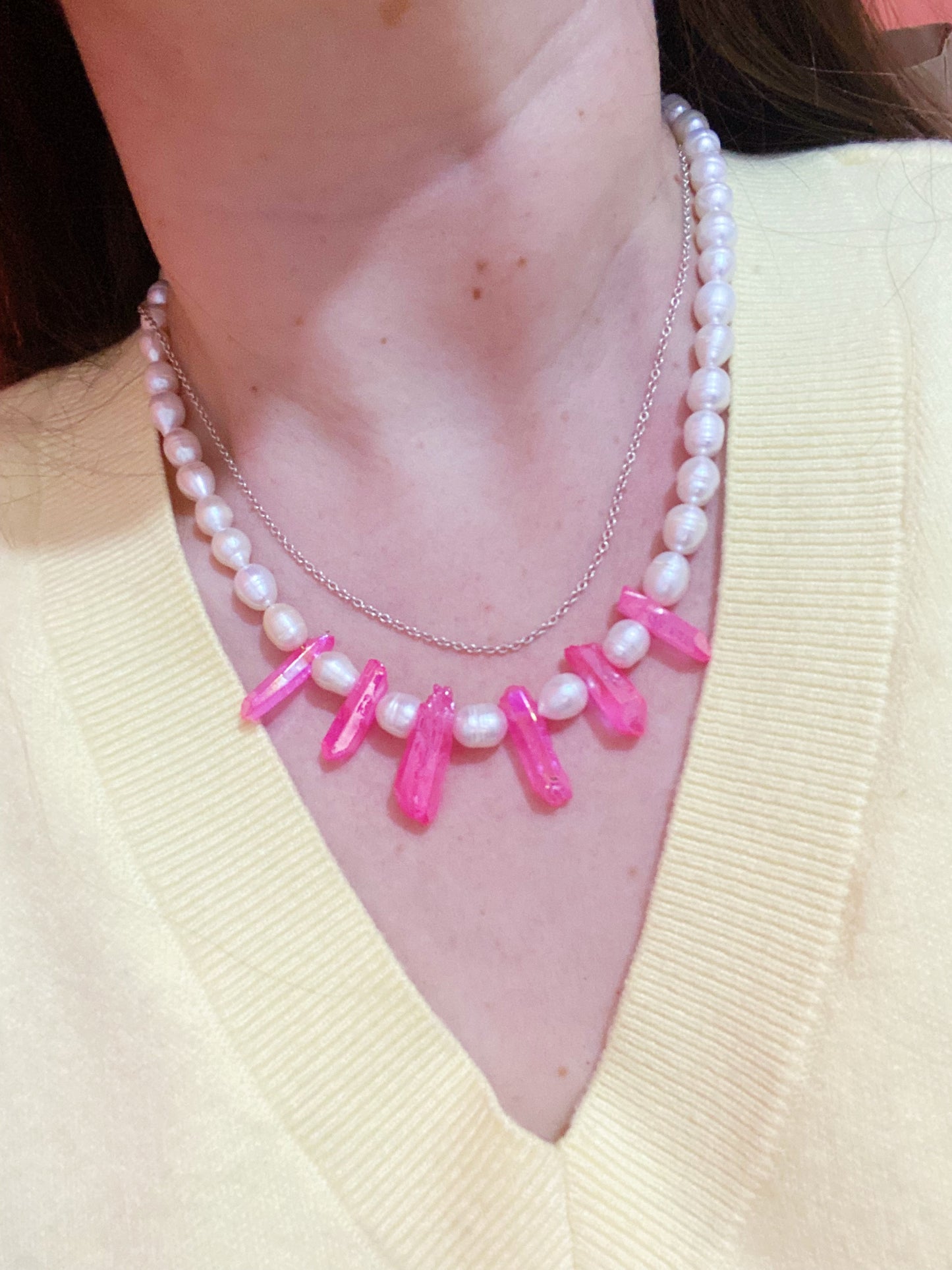 Pink Quartz Necklace