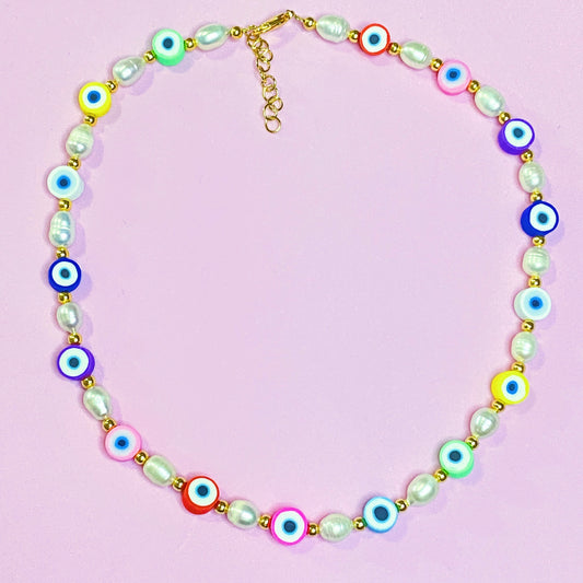 Evileye Pearls Necklace - ROCKmint