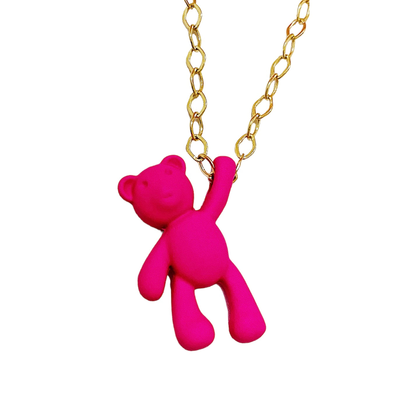 Full Pink Bear Necklace
