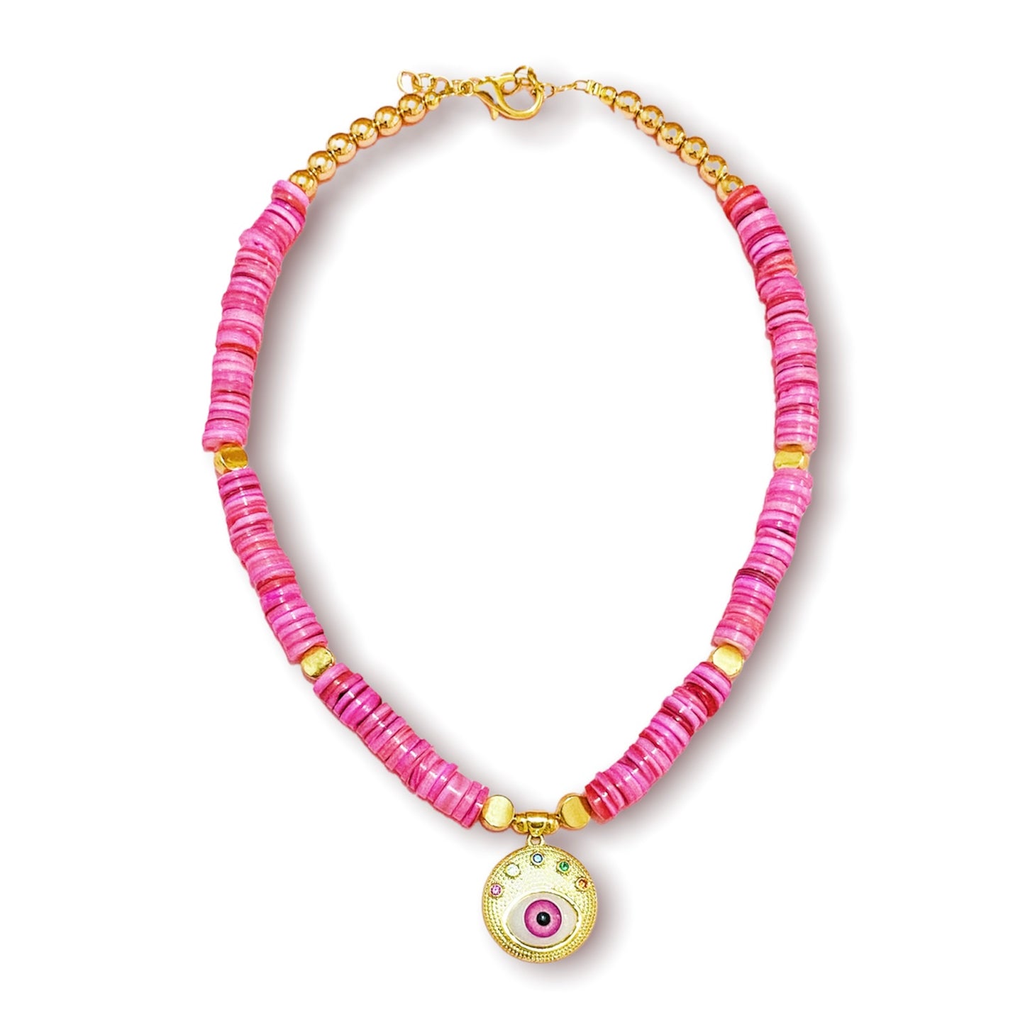 Evileye Pink Pearl Necklace