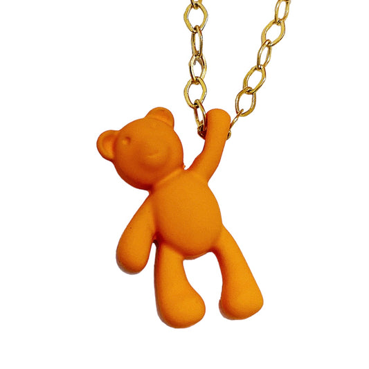 Orange Bear Necklace