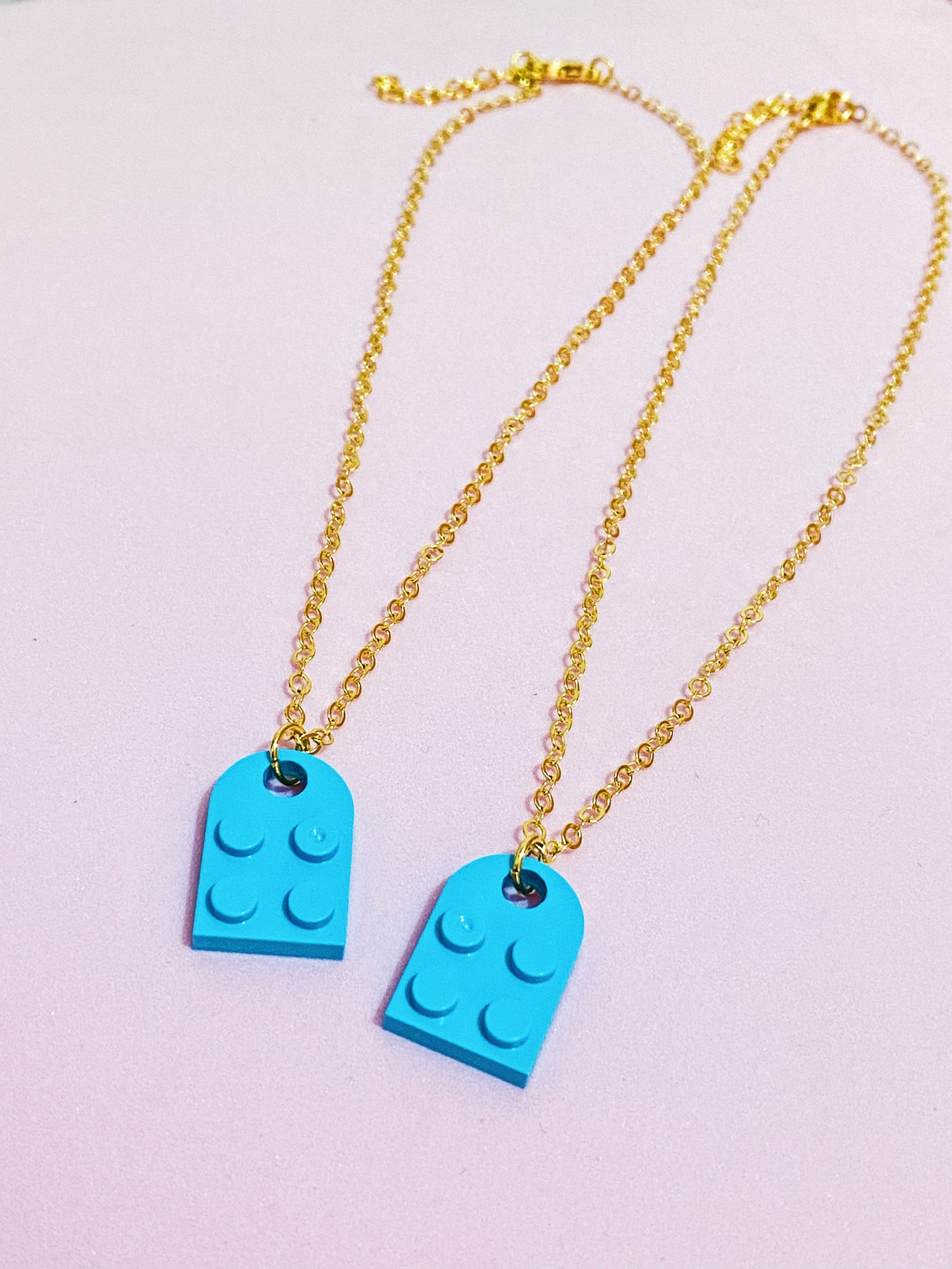 Best Friends Blue Lego Necklaces - ROCKmint