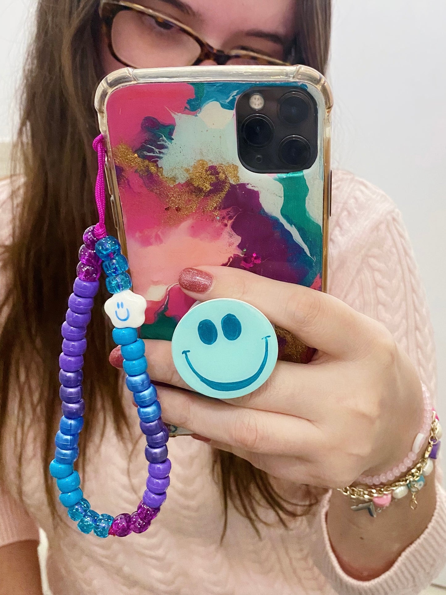 Smiley Cloud Phone Strap