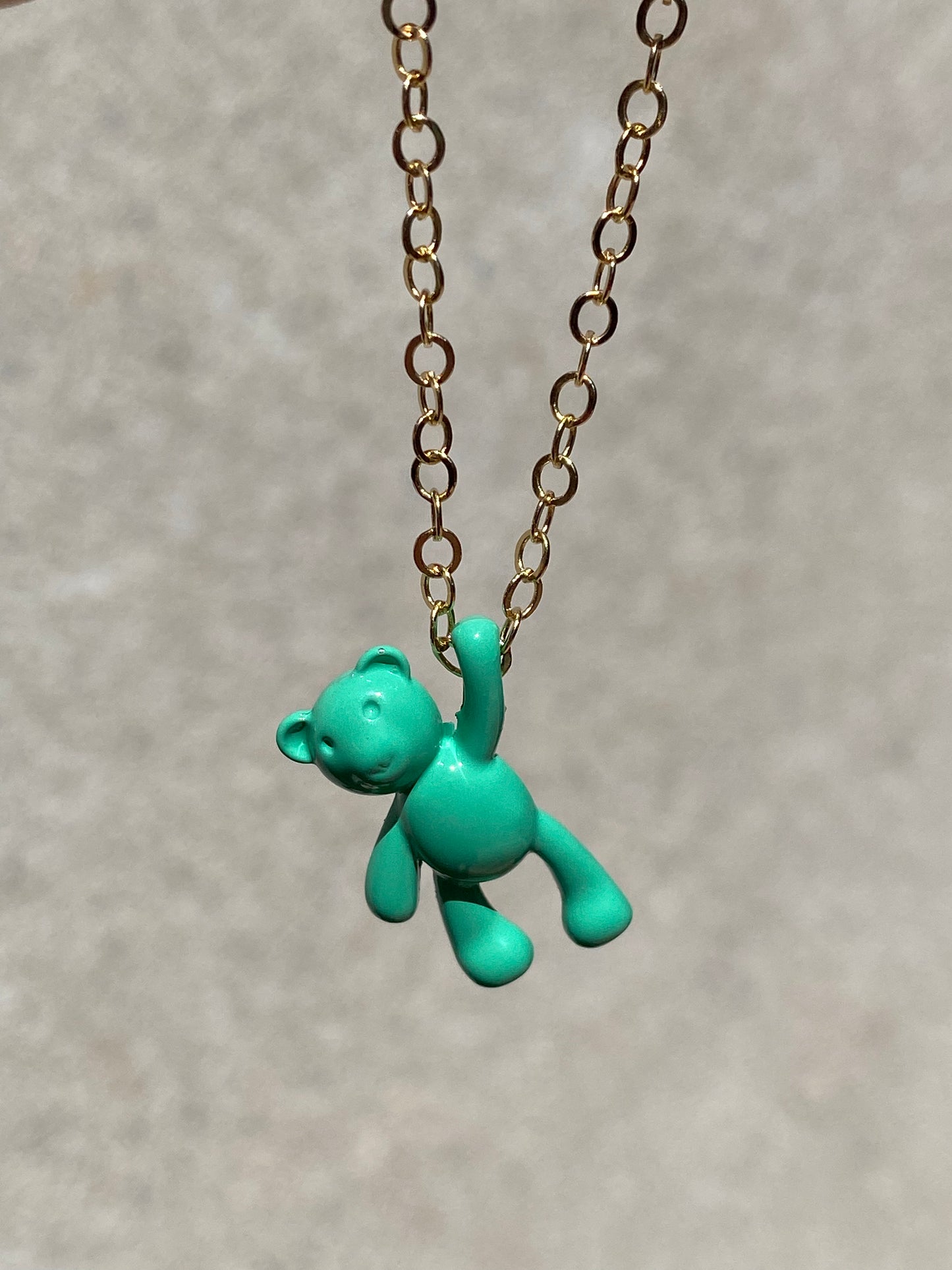 Mint Green Bear Necklace