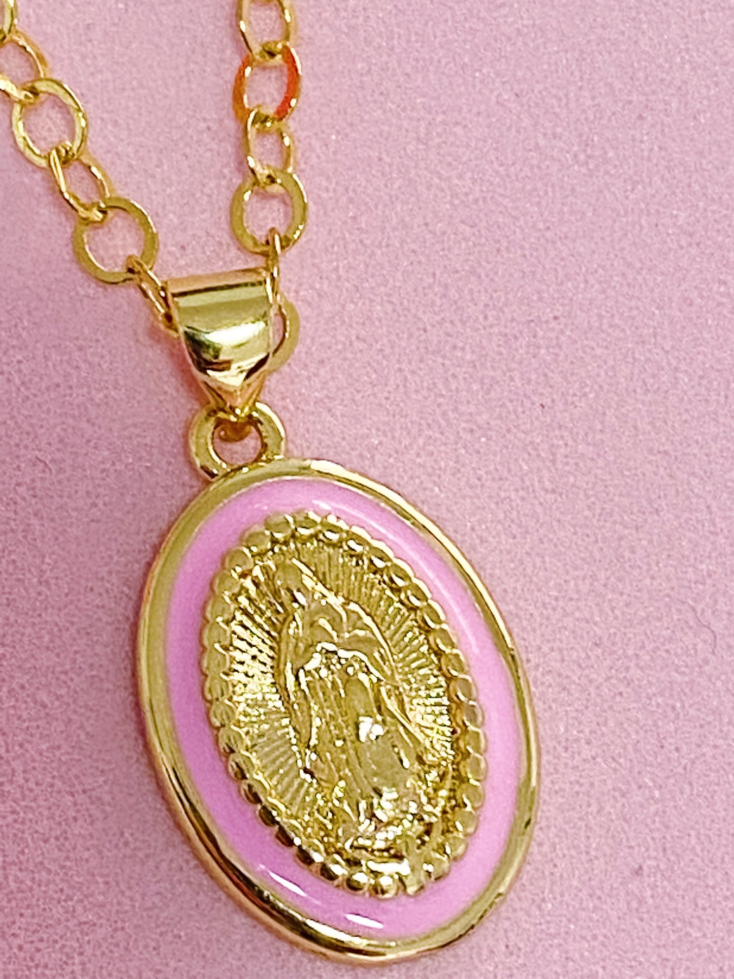 Pink Virgencita Necklace - ROCKmint